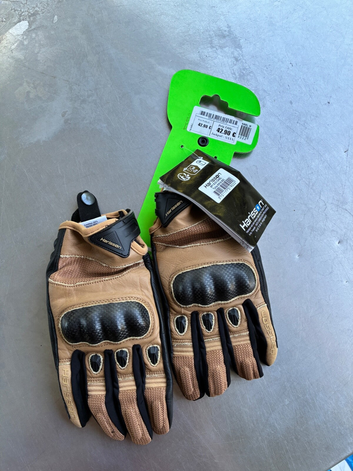 Gants moto Harisson Spy Evo camel – Jamais servis – Taille M
