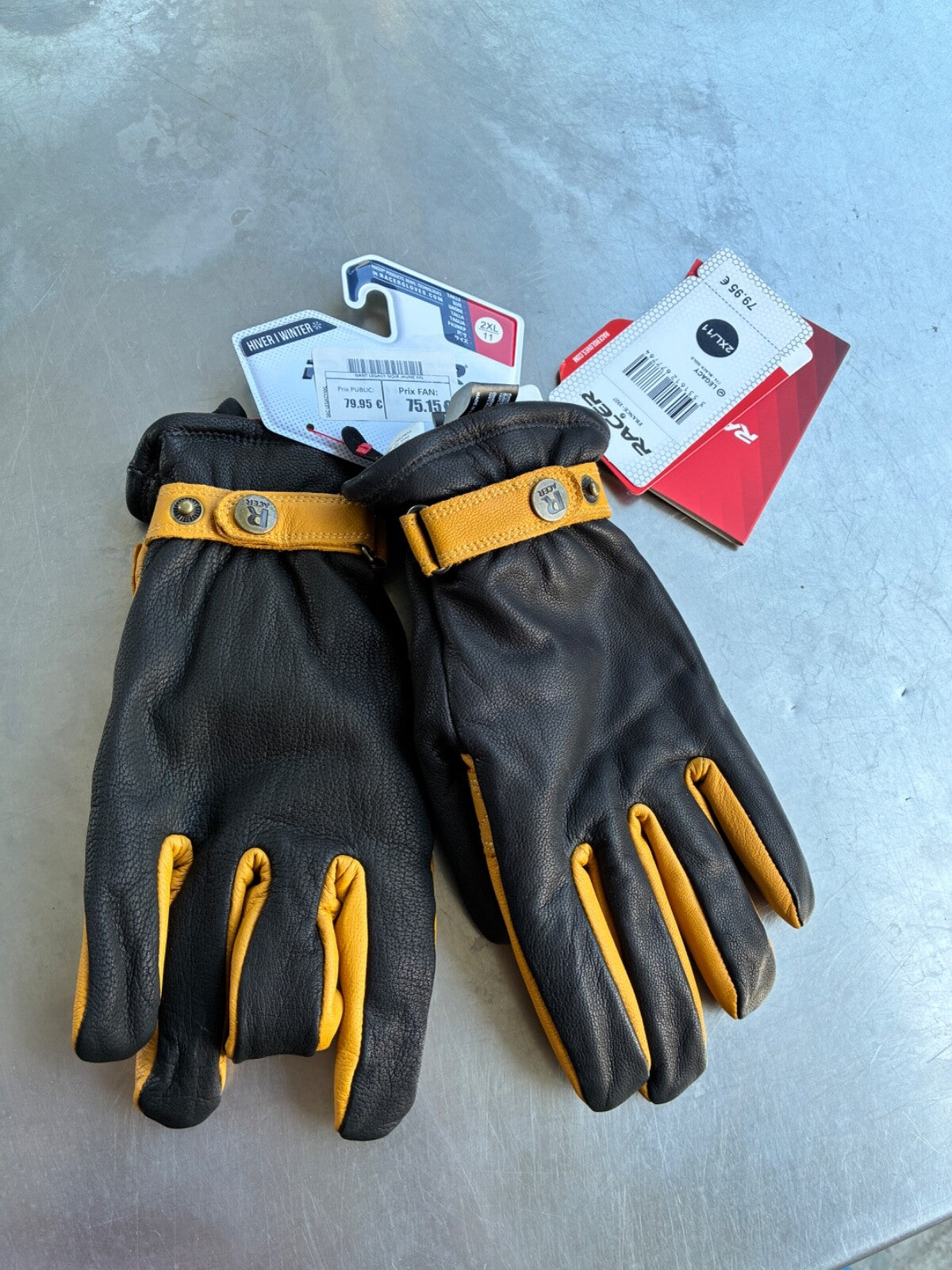 Gants moto hiver Racer Legacy – Jamais servis – Taille XXL