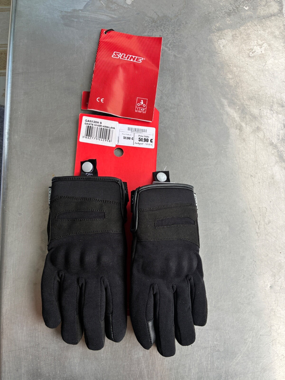 Gants moto hiver S-Line Himalaya noirs – Taille L – Jamais servi