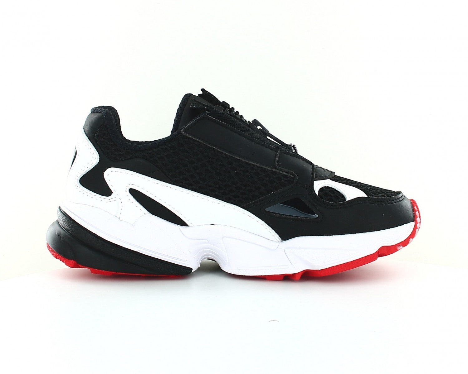 Adidas Falcon Zip W Sneakers Femme Noir Blanc Rouge Taille 38 Neuf Boîte