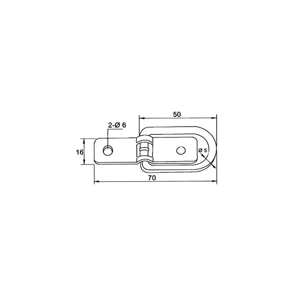 Blister 4 anneaux  pontet TRIGANO  rabattable remorque  – Acier zingué – Neuf