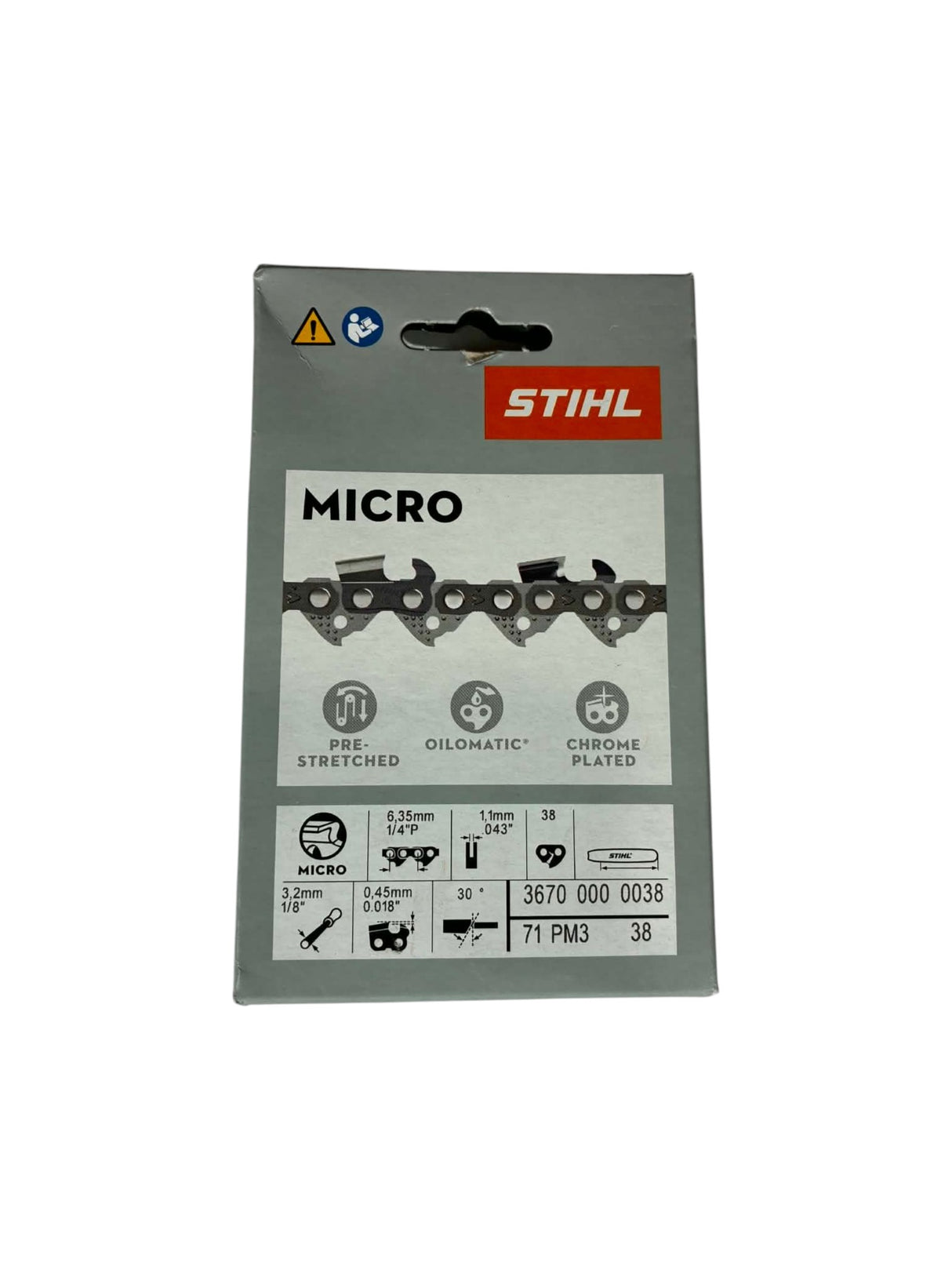 Chaîne STIHL Picco Micro 3 PM3 1/4" P 1,1 mm 38 maillons 36700000038