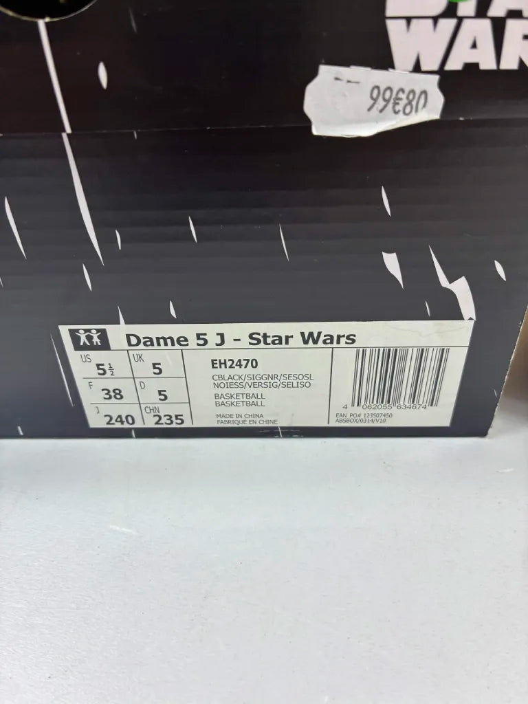 Adidas Dame 5 J Star Wars Enfant 38 – Chaussures de Basketball EH2470