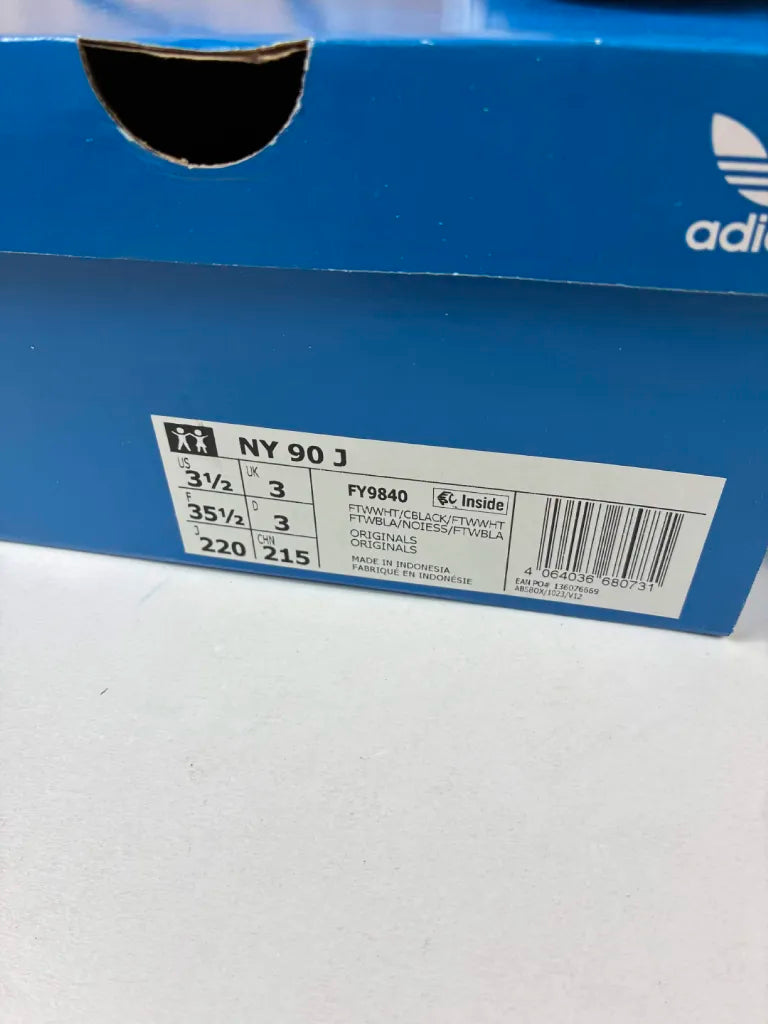Baskets Adidas NY 90 J Enfant Blanc Noir – 35 1/2 – FY9840