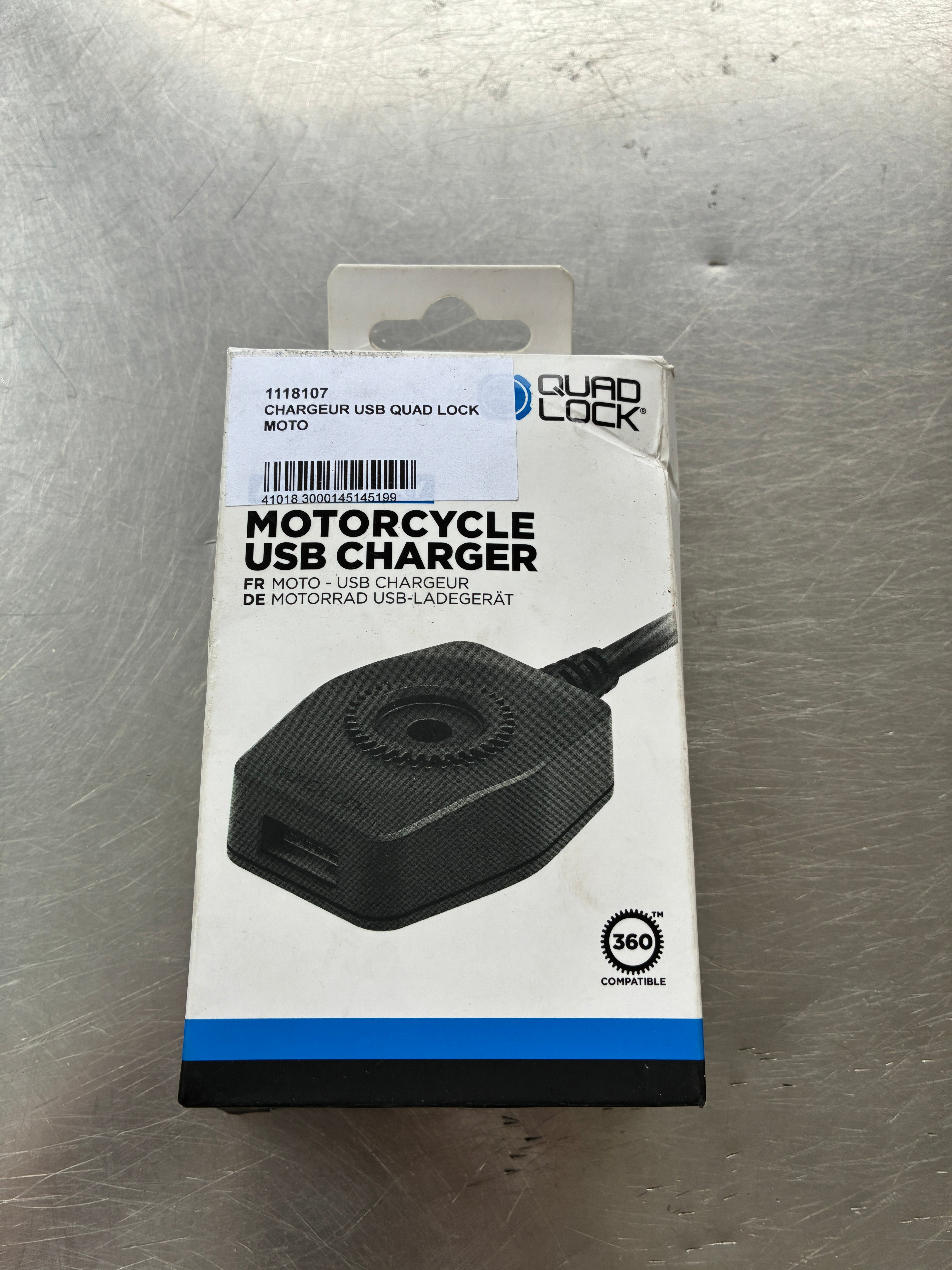 Chargeur USB Quad Lock moto QDL0052 – Universel – Noir