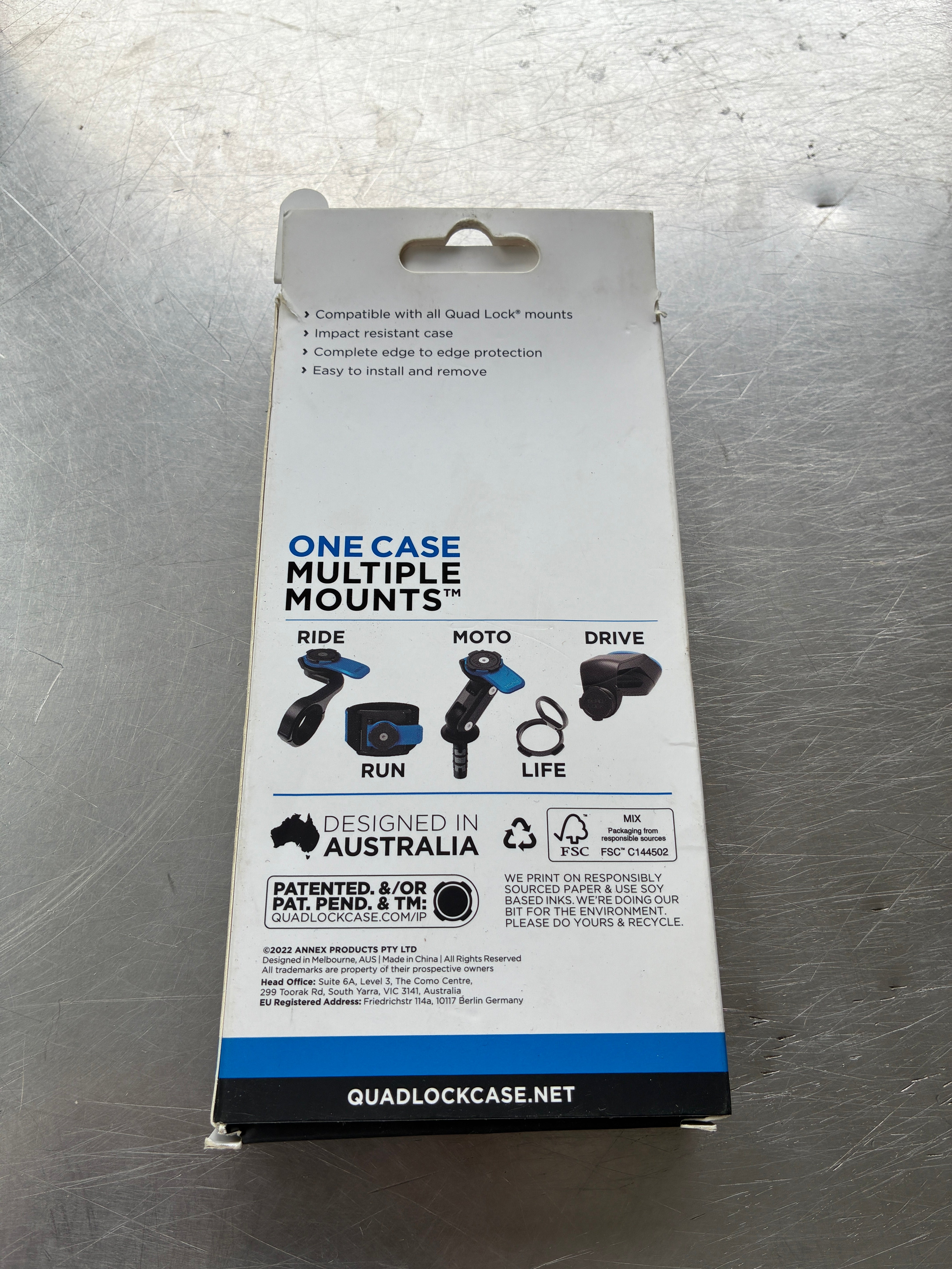 Coque de protection Quad Lock Samsung Galaxy S22+ Universel – Noir