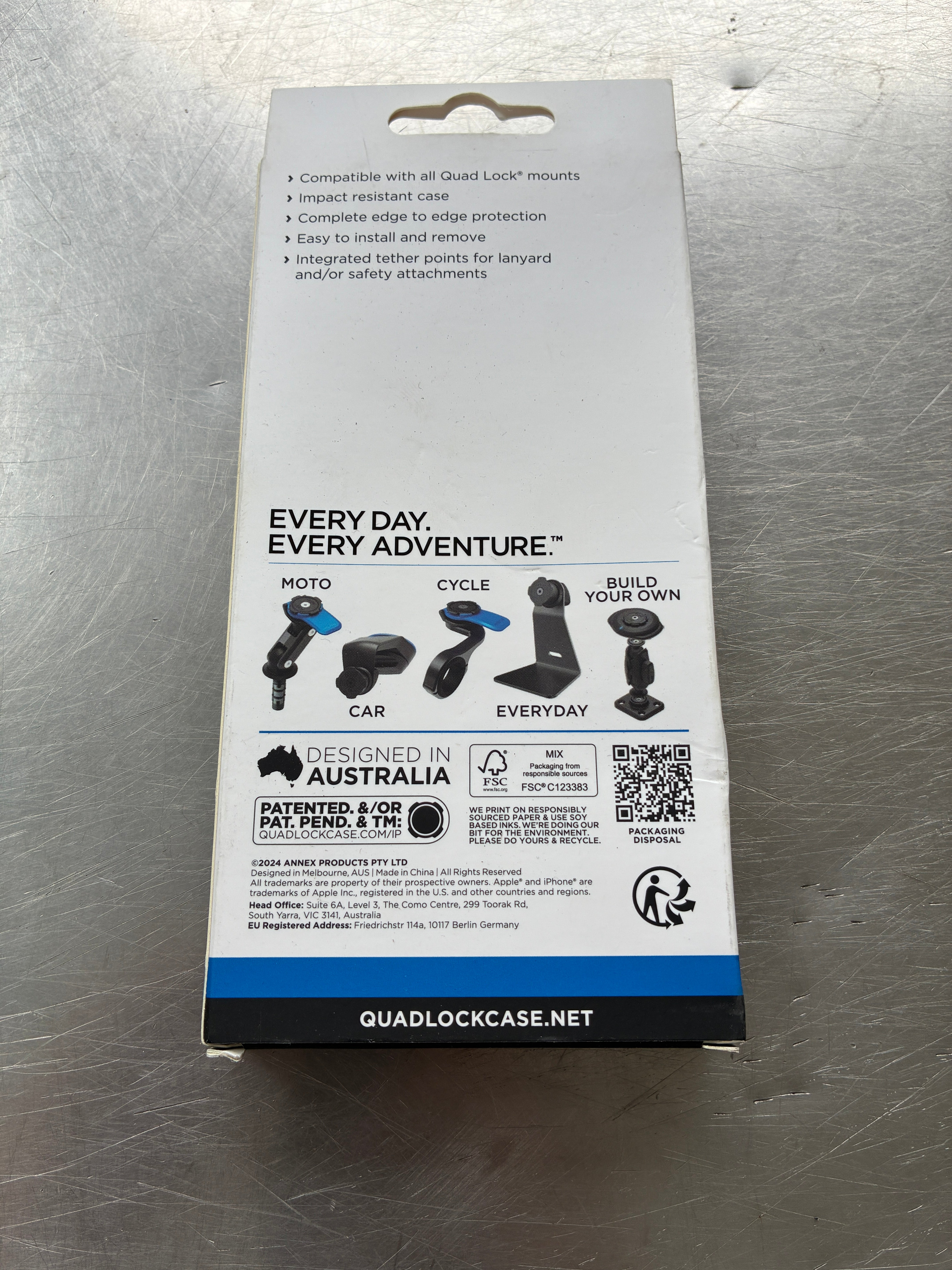 Coque de protection Quad Lock iPhone 15 Pro Max – Noir