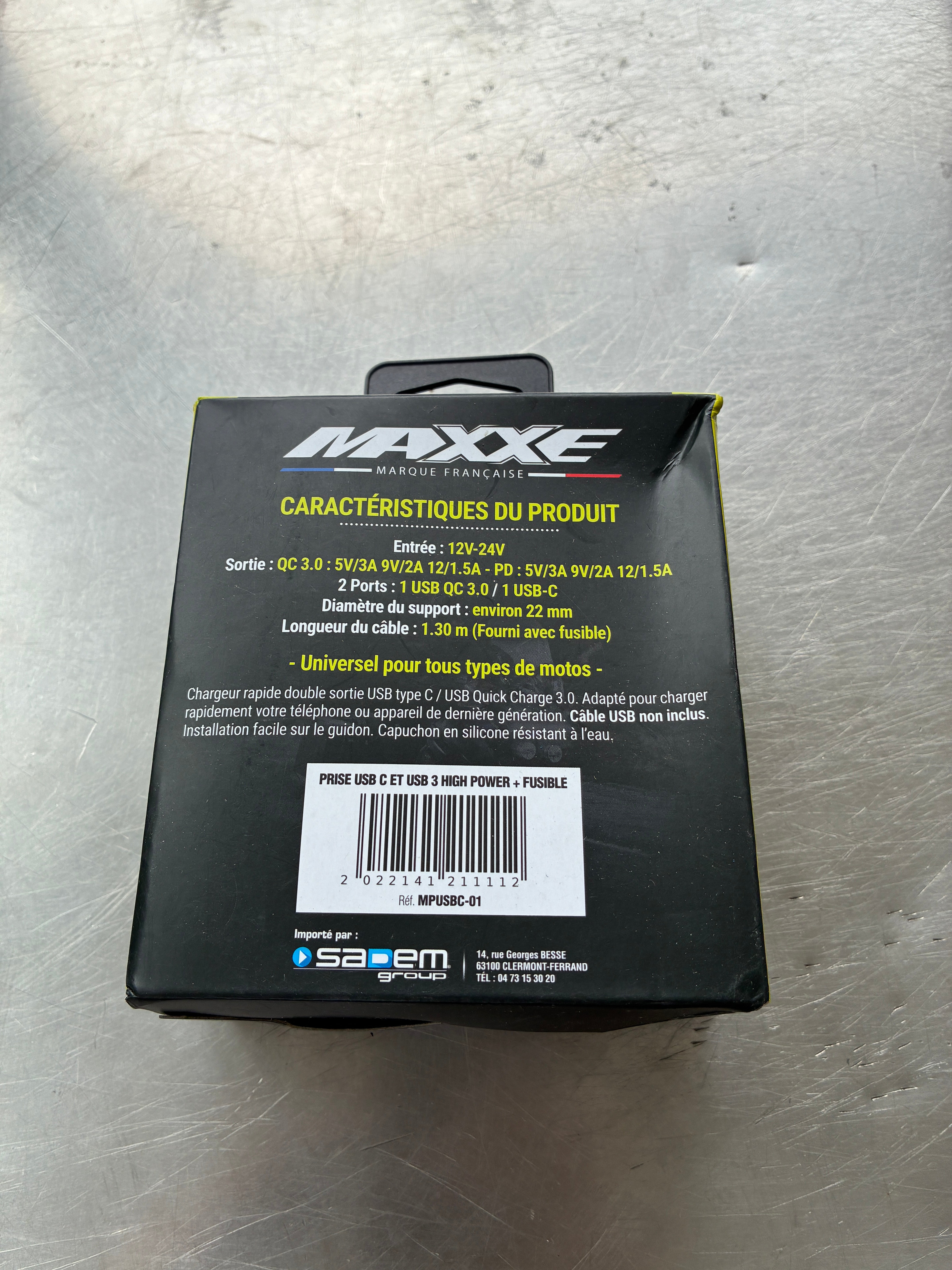 Chargeur USB Moto MAXXE USB-C / USB QC 3.0 – Ref. MPUSBC-01