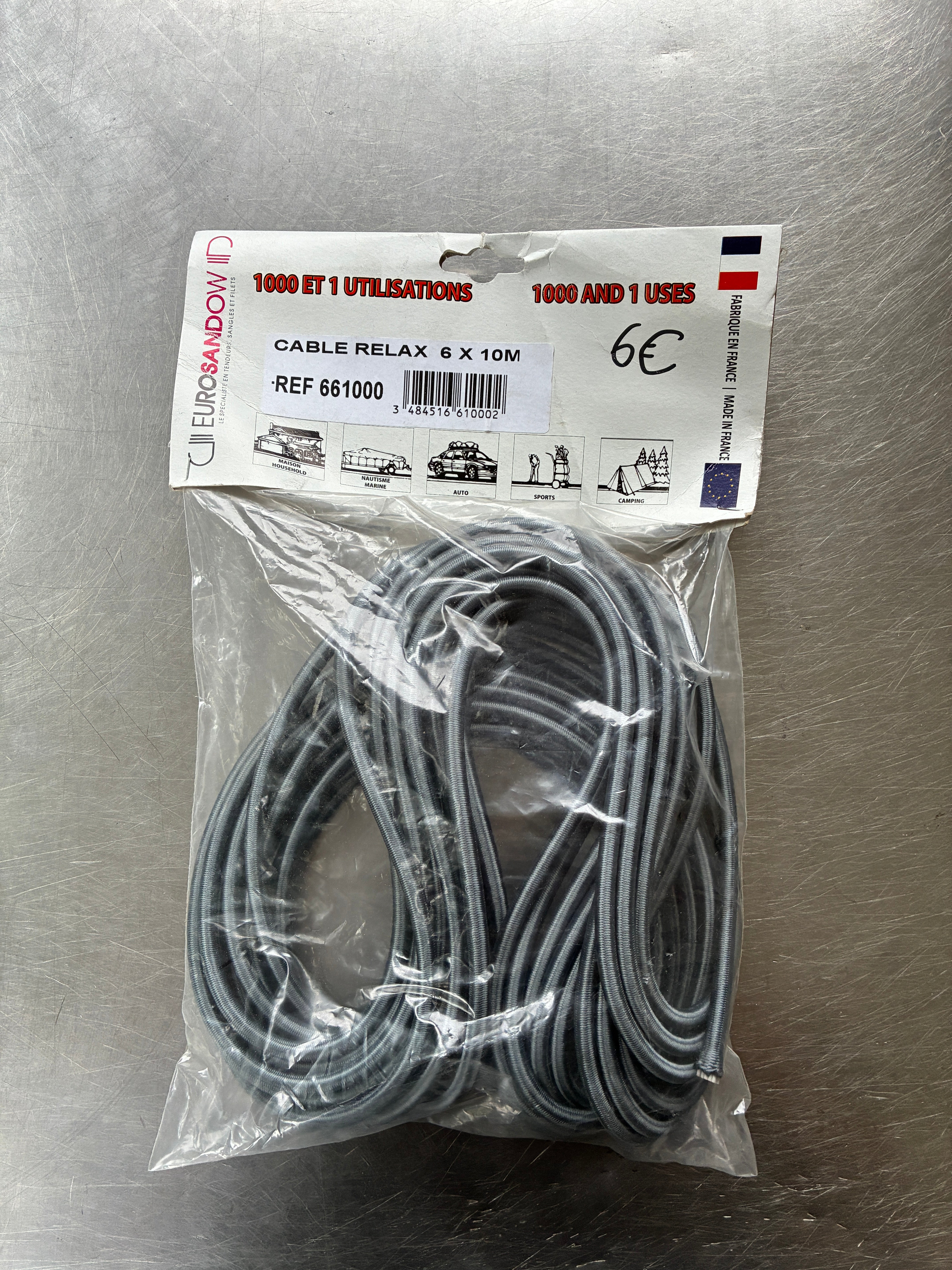 Sandow élastique Euro Sandow 6 mm x 10 m – Réf. 661000
