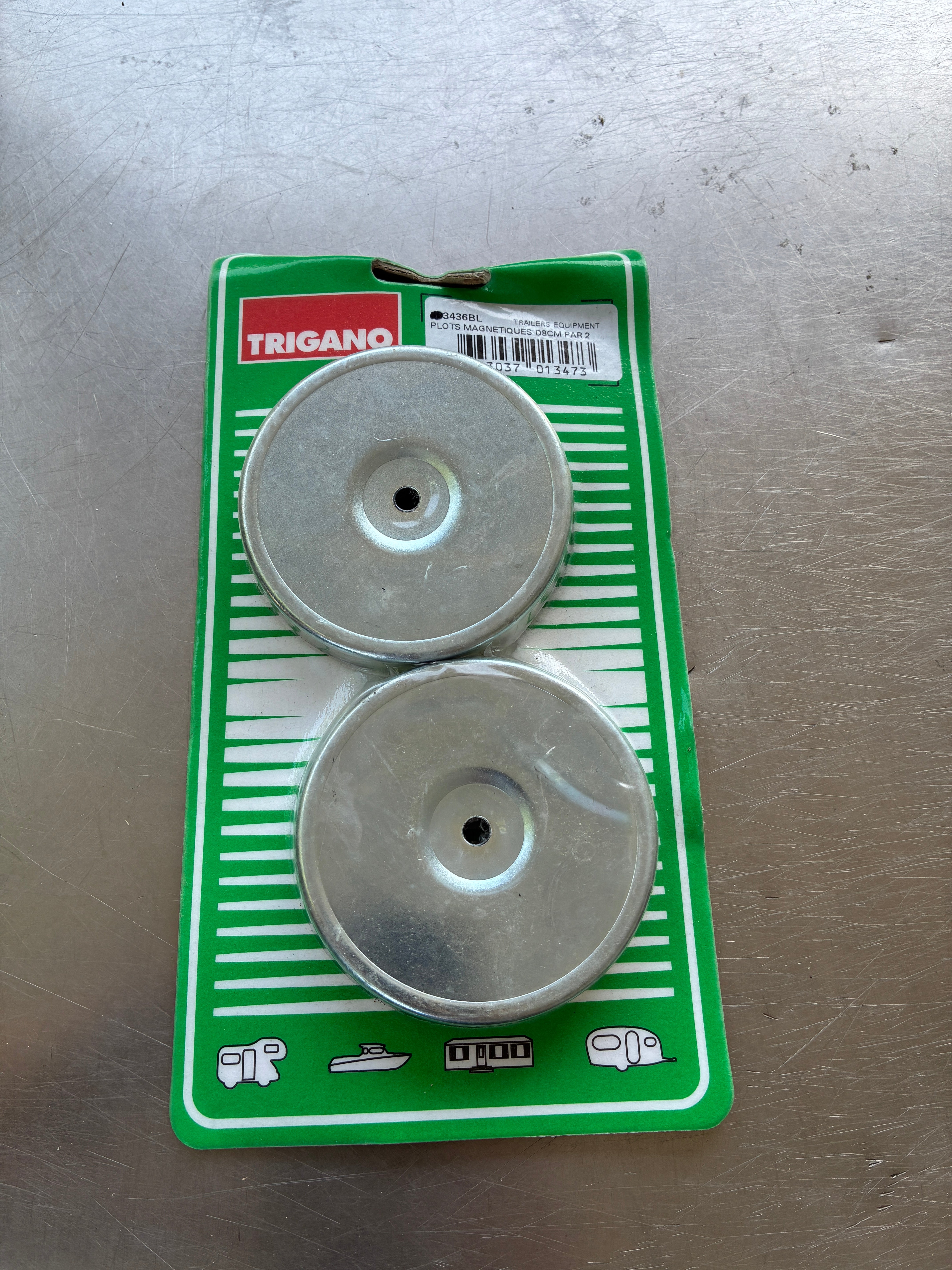 Kit 2 plots magnétiques Trigano Ø 8 cm  Réf : 3436BL