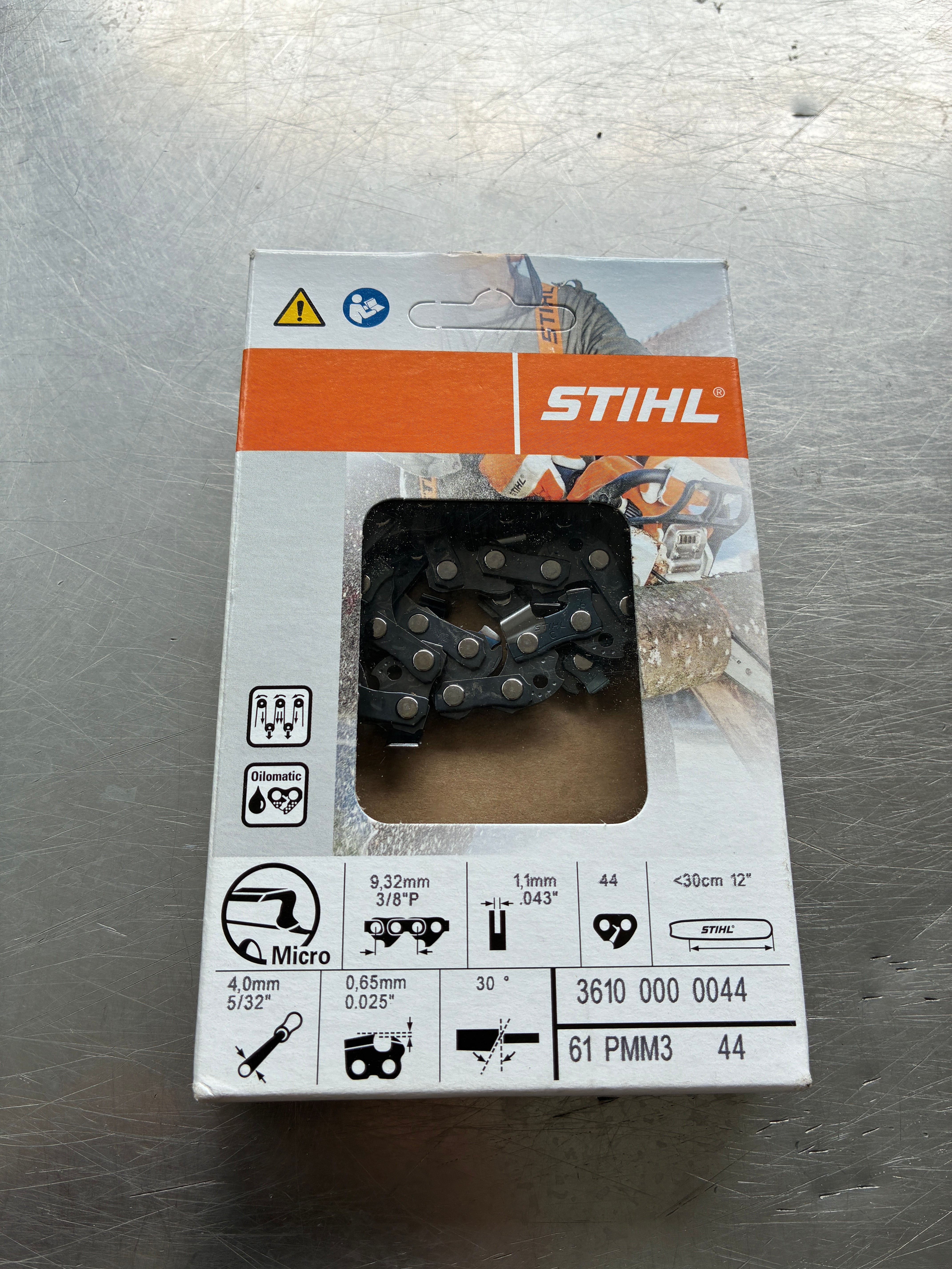 Chaîne Stihl PMM3 – 3/8" P – 1,1 mm – 44 maillons – Pour guide 30 cm – Neuf