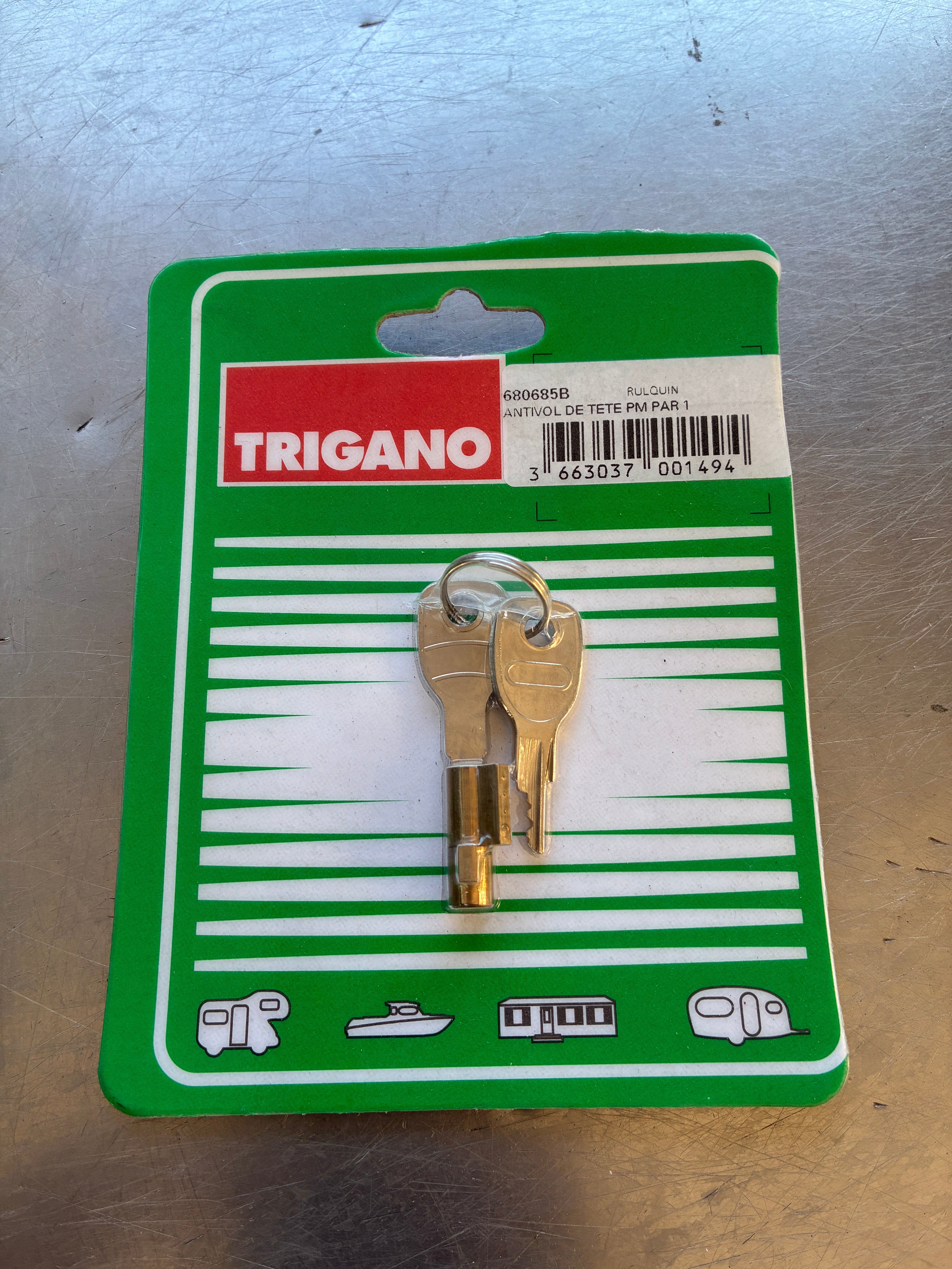 Antivol remorque TRIGANO AT0685 – Barillet antivol tête attelage – Neuf