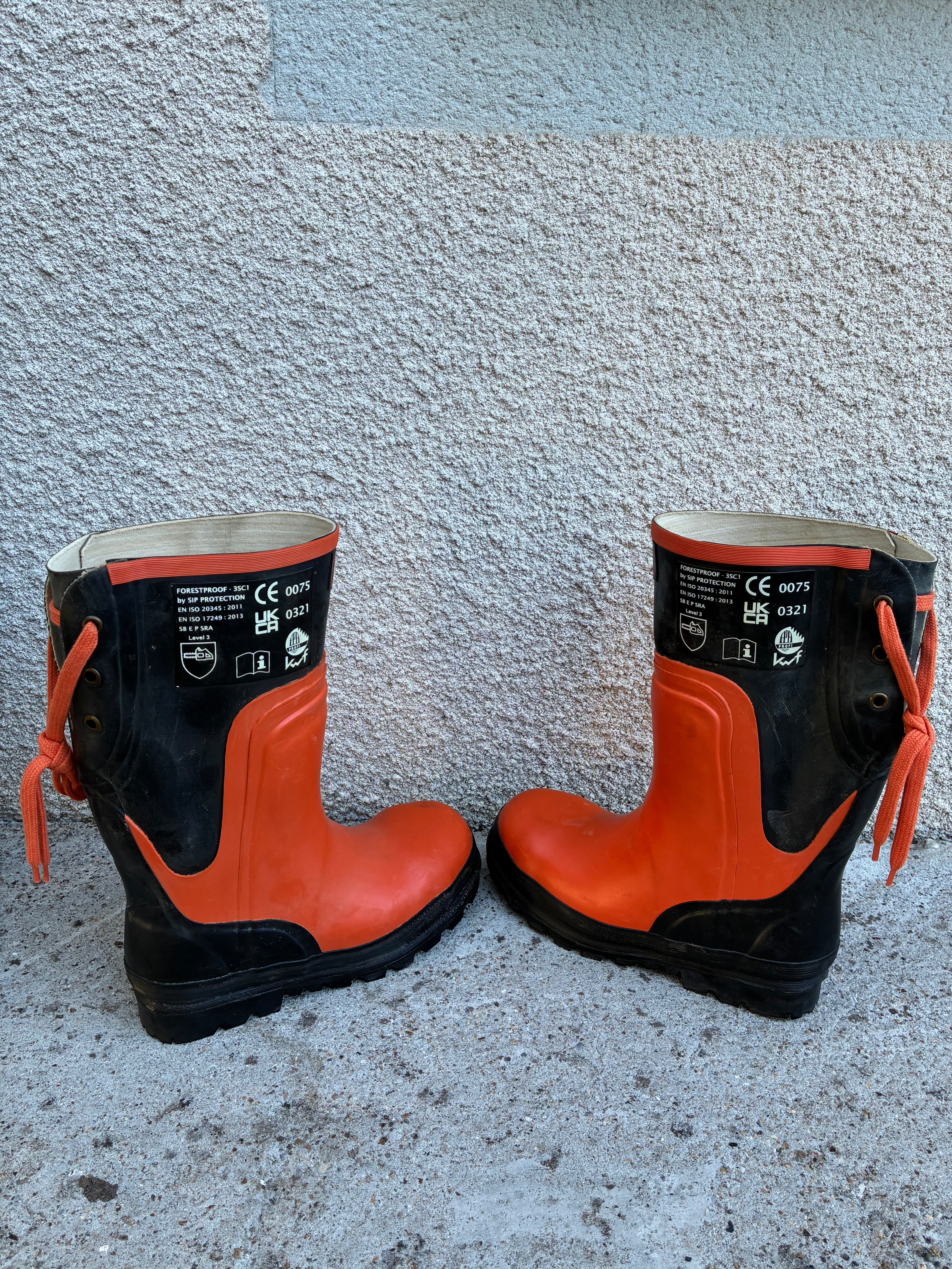 Bottes anti-coupures Forestproof caoutchouc acier classe 3 tronçonneuse T40 neuves