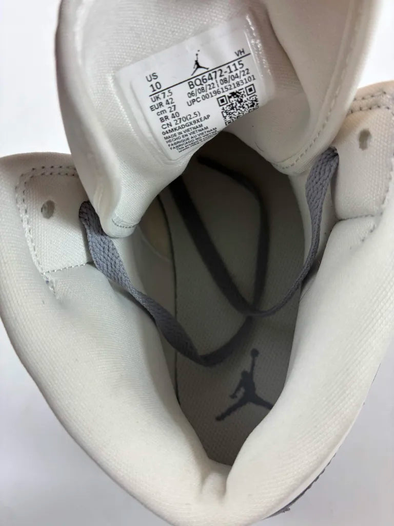 Baskets Air Jordan 1 Mid Femme Blanc Gris – Taille 42