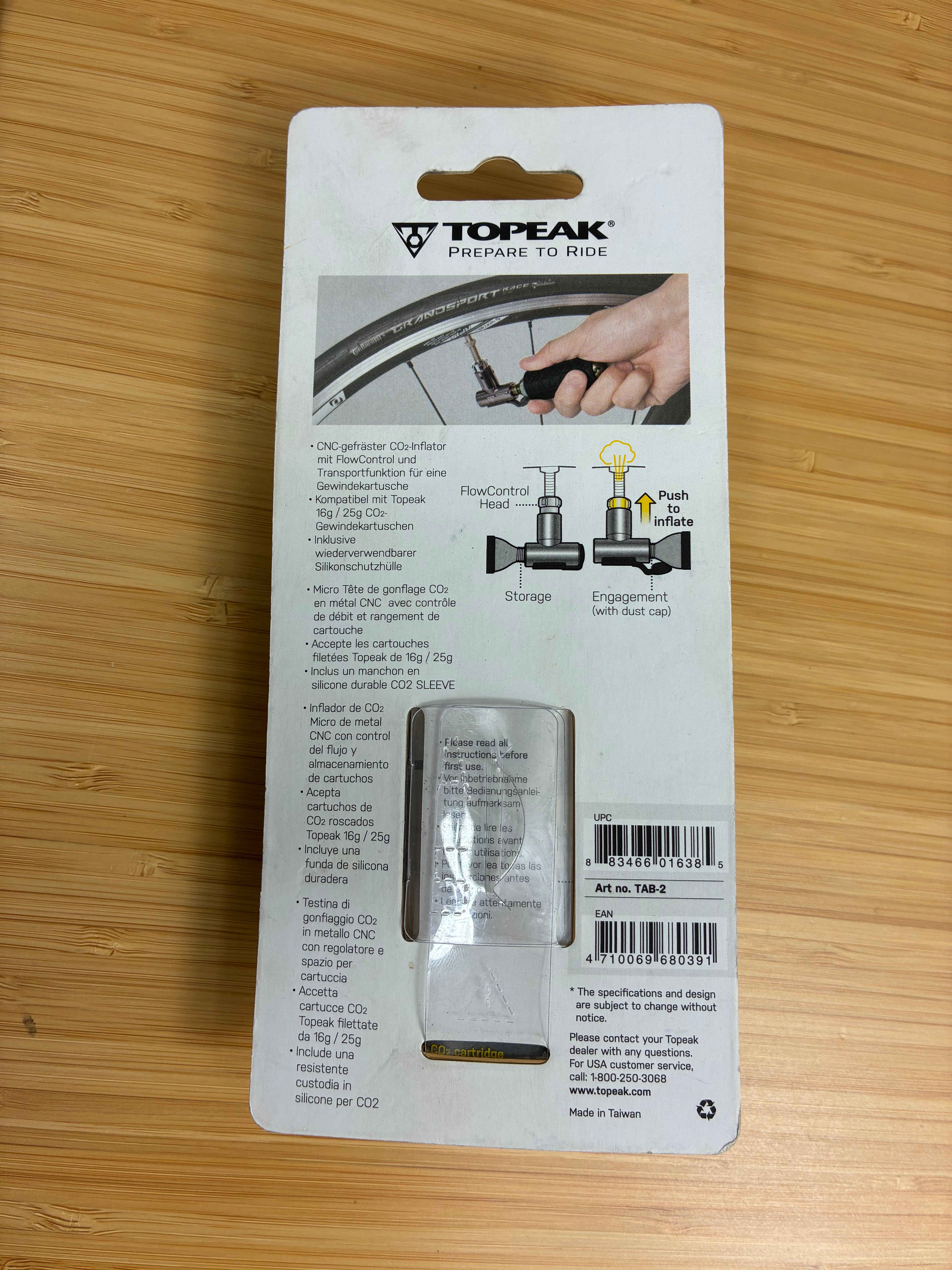 Cartouche CO2 Topeak Air Booster 16g gonfleur vélo Presta/Schrader – NEUF