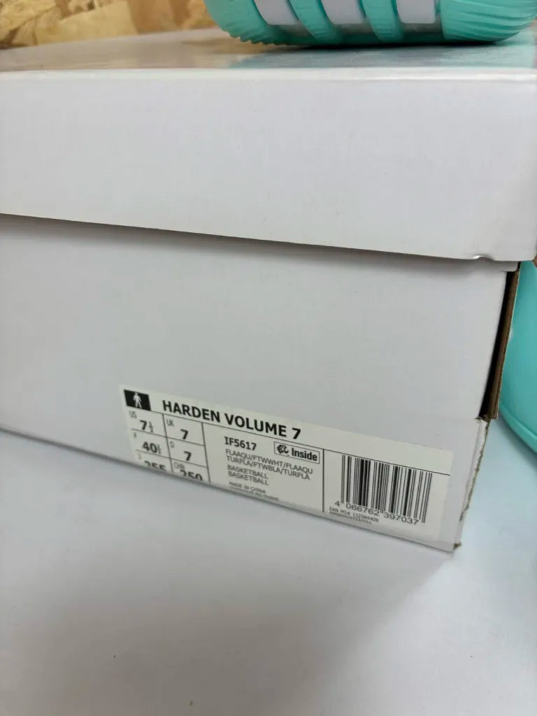 Chaussures Basketball Adidas Harden Volume 7 Turquoise Blanc – 40 2/3