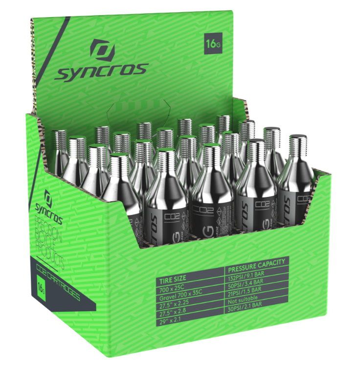 Pack 20 Cartouches CO2 vélo Syncros 16g 238626-0012222