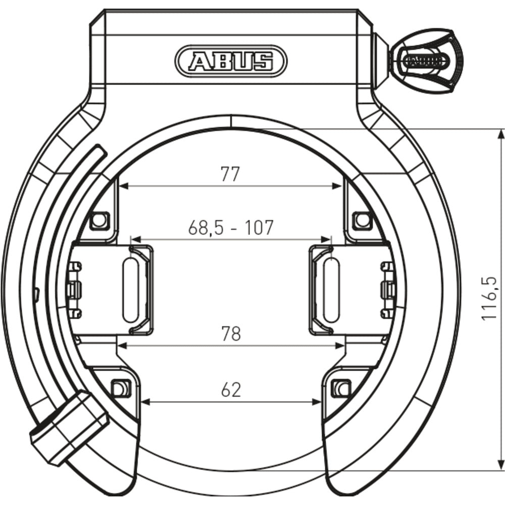 Candado para cuadro de bicicleta ABUS 6950M AM NR 6KS130 ST5950 