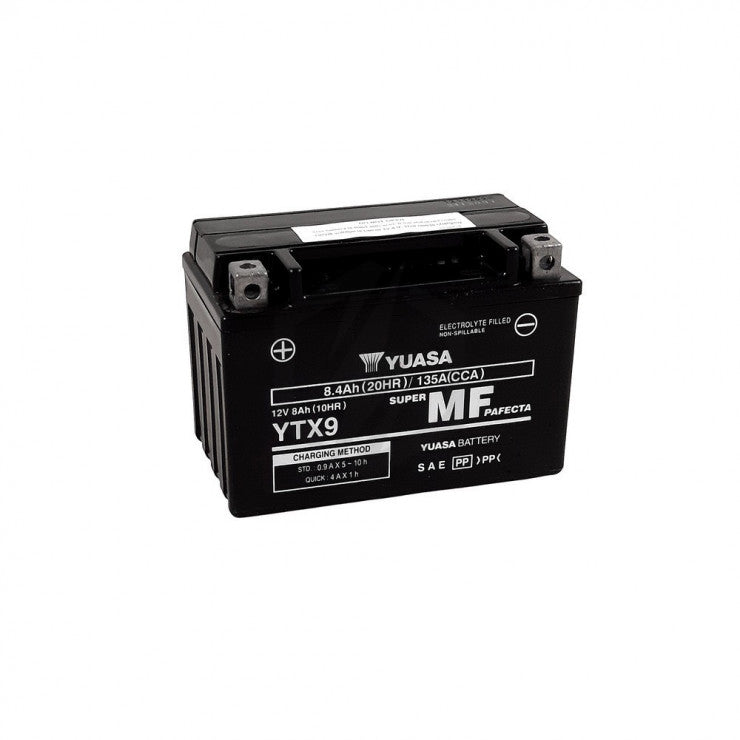 BATTERIE YUASA YTX9-BS (12V 8Ah) – Prête à l’emploi