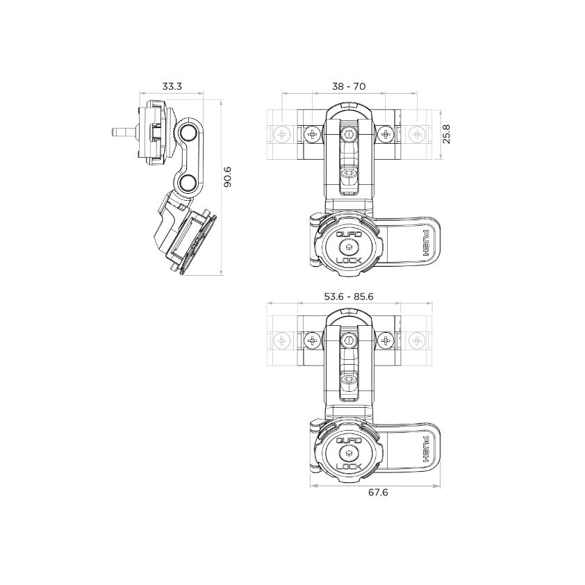 Support Smartphone Quad Lock Bocal Liquide de Frein V2 QDL0196 – Noir
