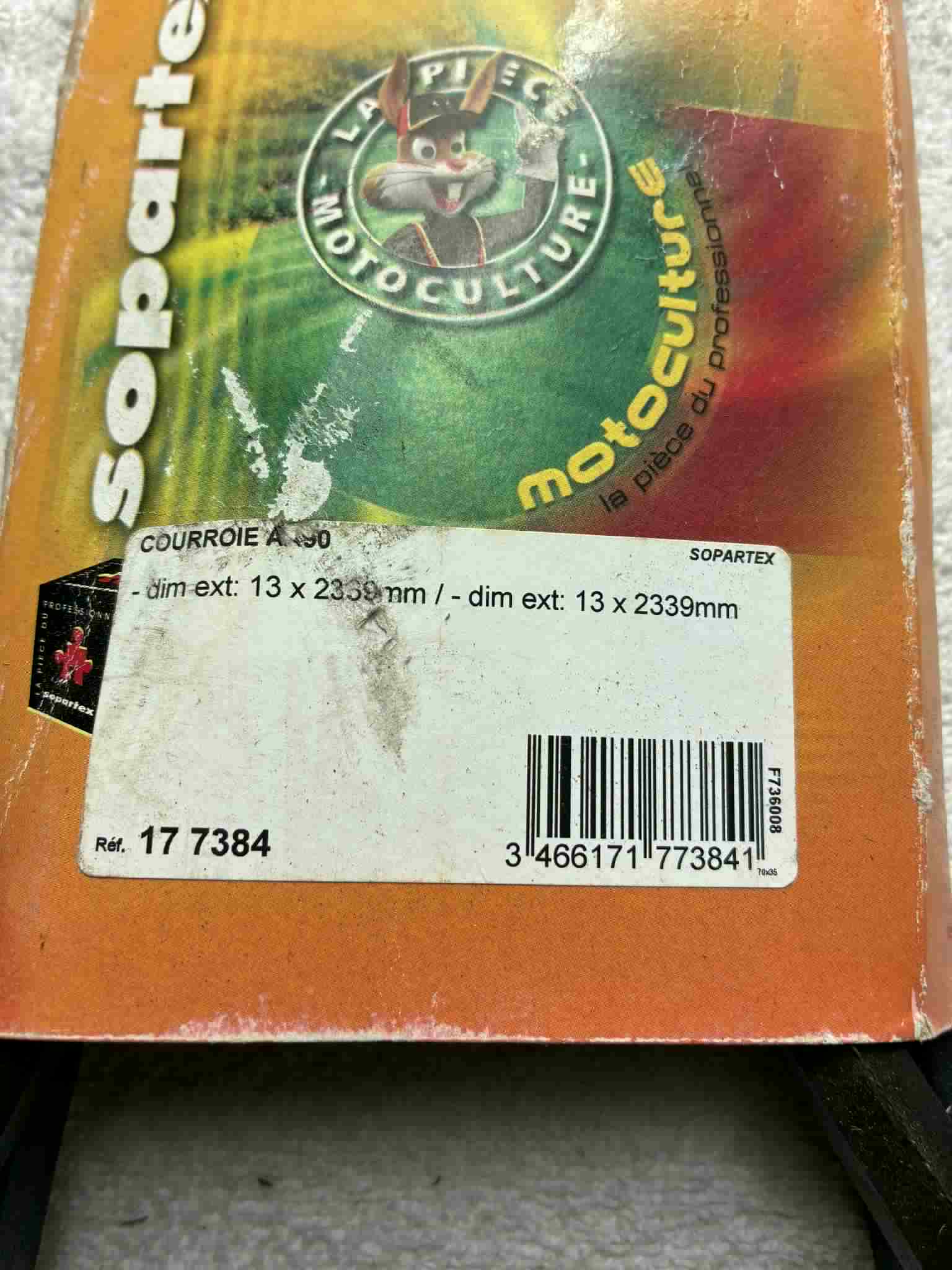 Courroie trapézoïdale AA90 pour tondeuse motoculture 13x2339 mm neuve