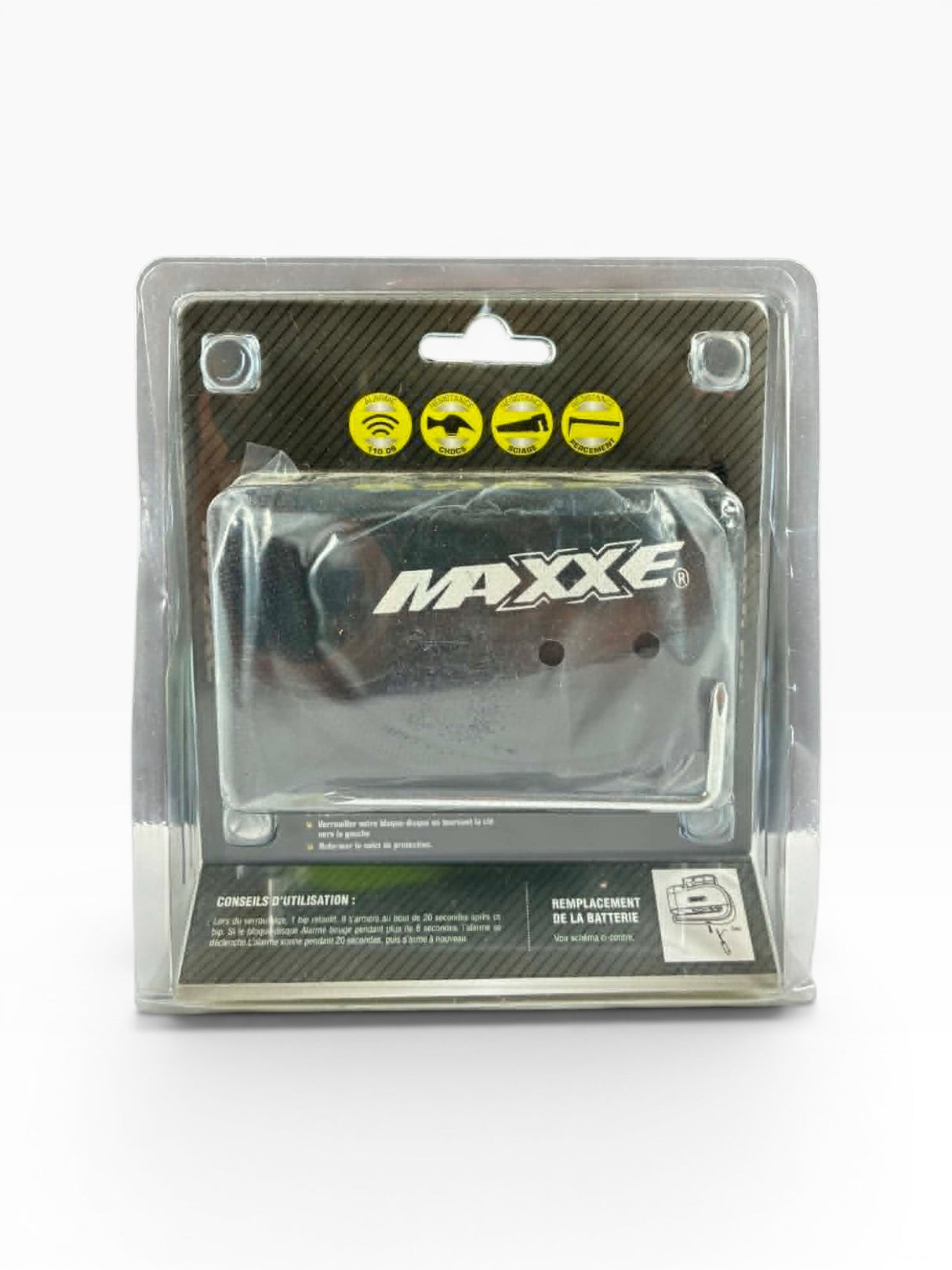 Bloque Disque Moto MAXXE avec Alarme 110 dB Ø10 mm - Réf. BDANH01