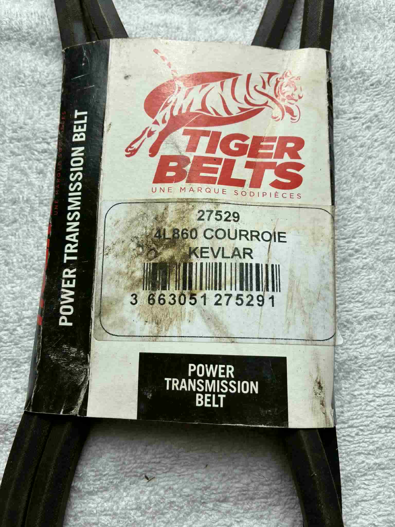 Courroie Tiger Belts 4L860 Kevlar pour tondeuse – Transmission – Neuve