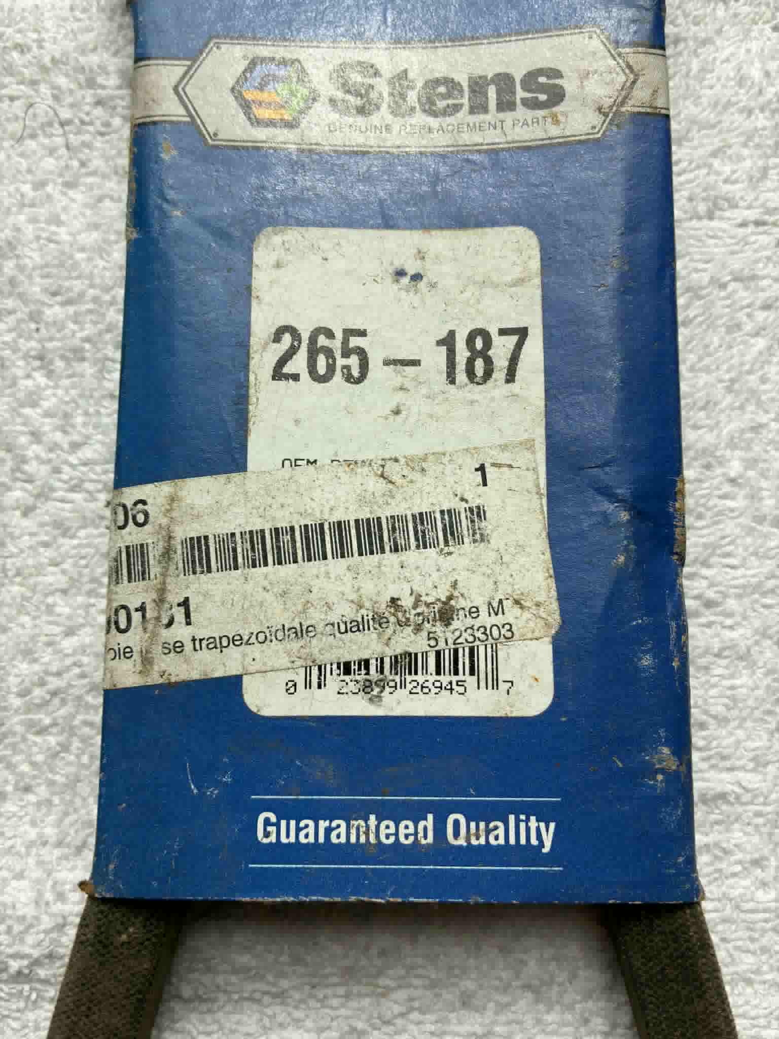 Courroie Stens 265-187 remplacement MTD 954-04002 5/8 x 31,5” tondeuse neuve
