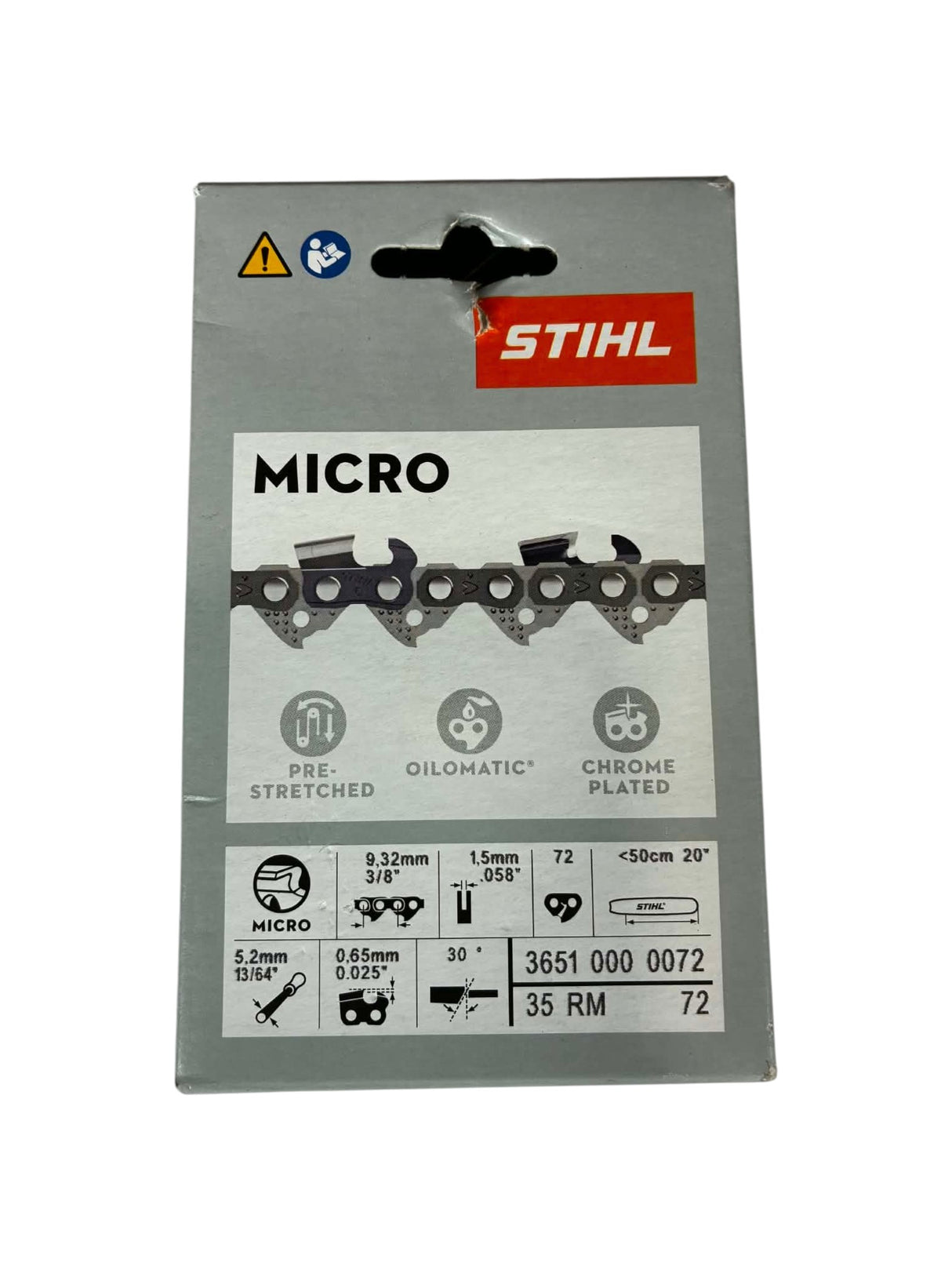 Chaîne STIHL Rapid Micro RM 3/8" 1,5 mm 72 maillons 36510000072