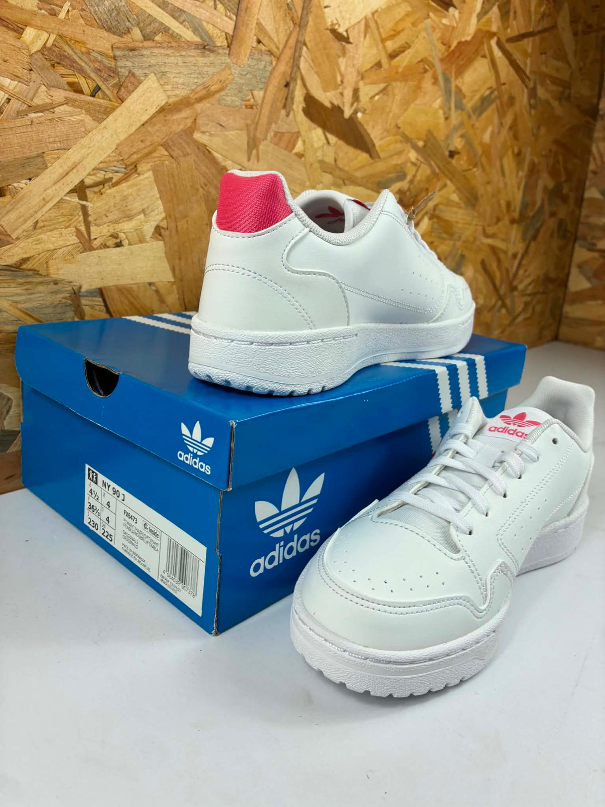 Baskets Adidas NY 90 J Junior 36 2/3 Blanc Rose FX6473