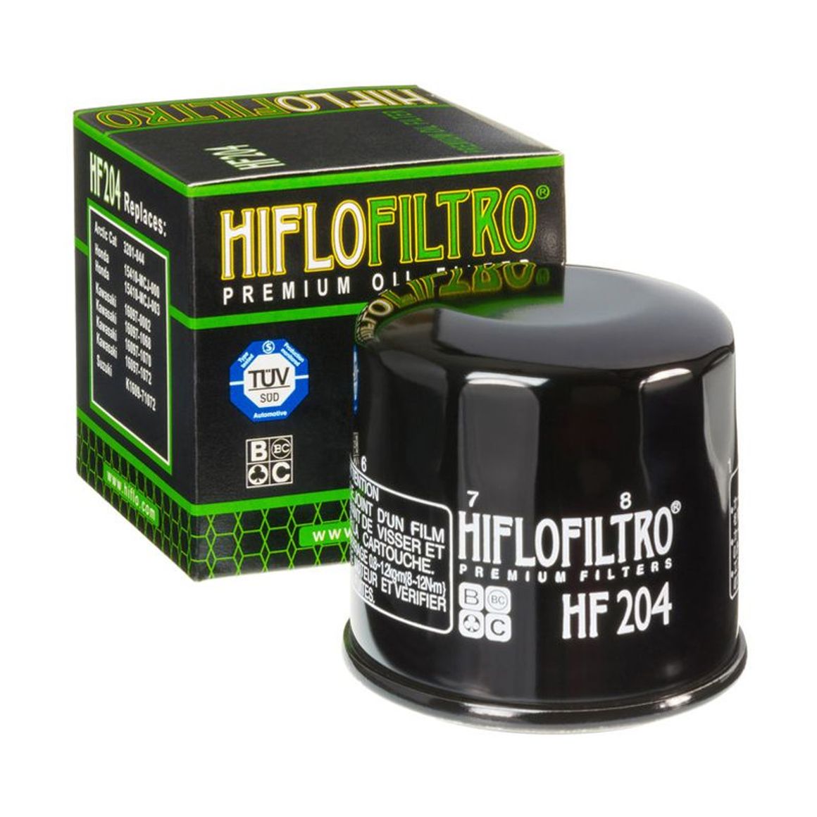 Filtre à huile HifloFiltro HF204 — Honda, Yamaha, Triumph, Kawasaki — Neuf
