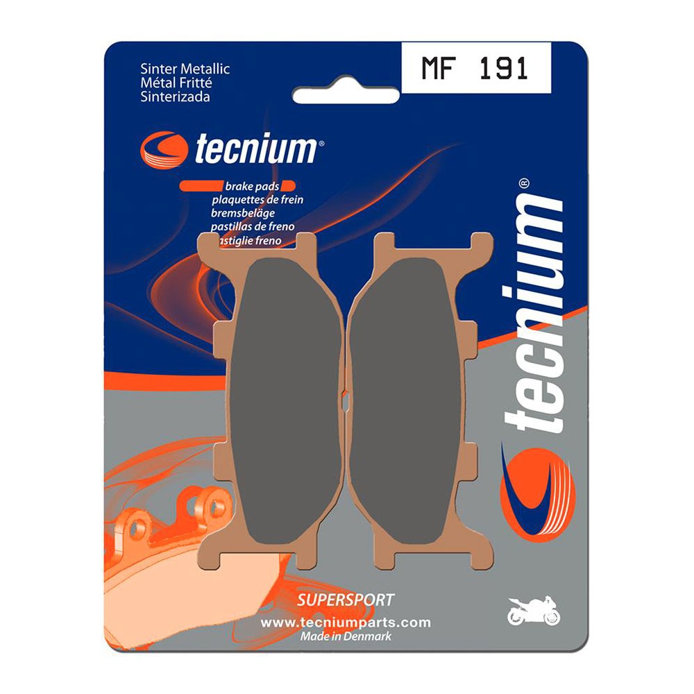 Plaquettes frein Tecnium MF191 métal fritté Yamaha XJ6 FZ6 T-Max 500 Avant