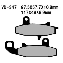 Plaquettes de frein Vesrah VD-347 moto disque avant/arrière – Réf VD-347