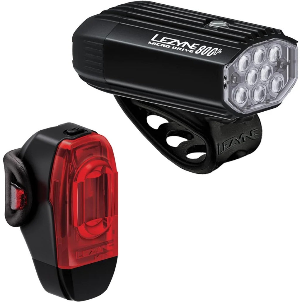 Pack éclairage vélo Lezyne Micro Drive 800+ + KTV Drive+ USB-C