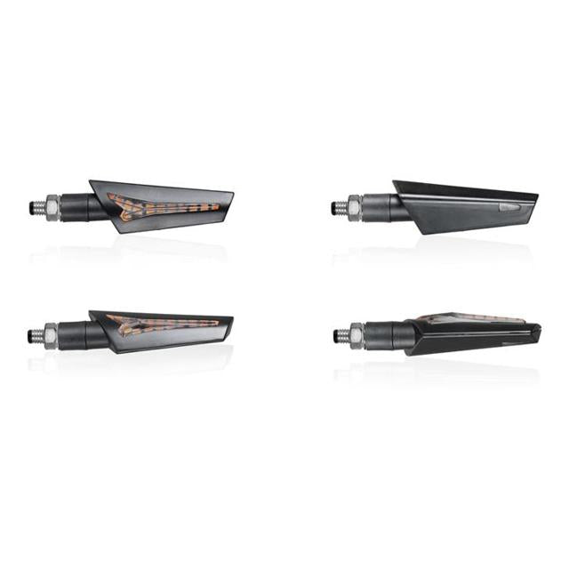 Clignotants moto Chaft HARPER LED noir/fumé – Ref IN1131 – Paire homologuée CE