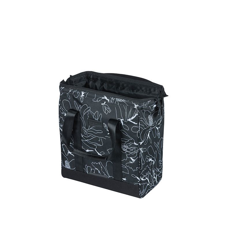 Basil Grand Flower Shopper 23L Schwarze Gepäckträgertasche für hinten 